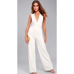 White Crossed-Back Jumpsuit